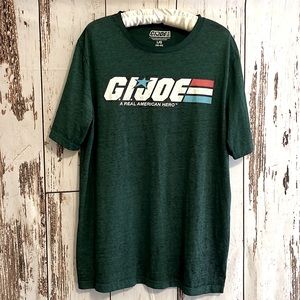 NWOT Men’s GI Joe Tshirt. Size Large. Distressed font. Green.